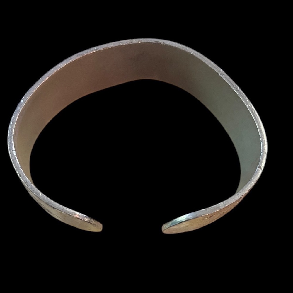 Vintage Wide Cuff Kirk Stieff Pewter Narcissus Floral Cuff Bracelet 900-12 - Picture 6 of 8